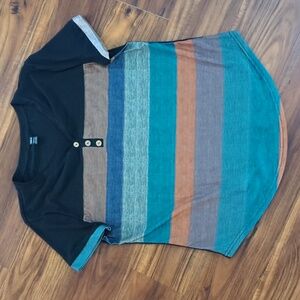 Women's comfy button collar T shirt